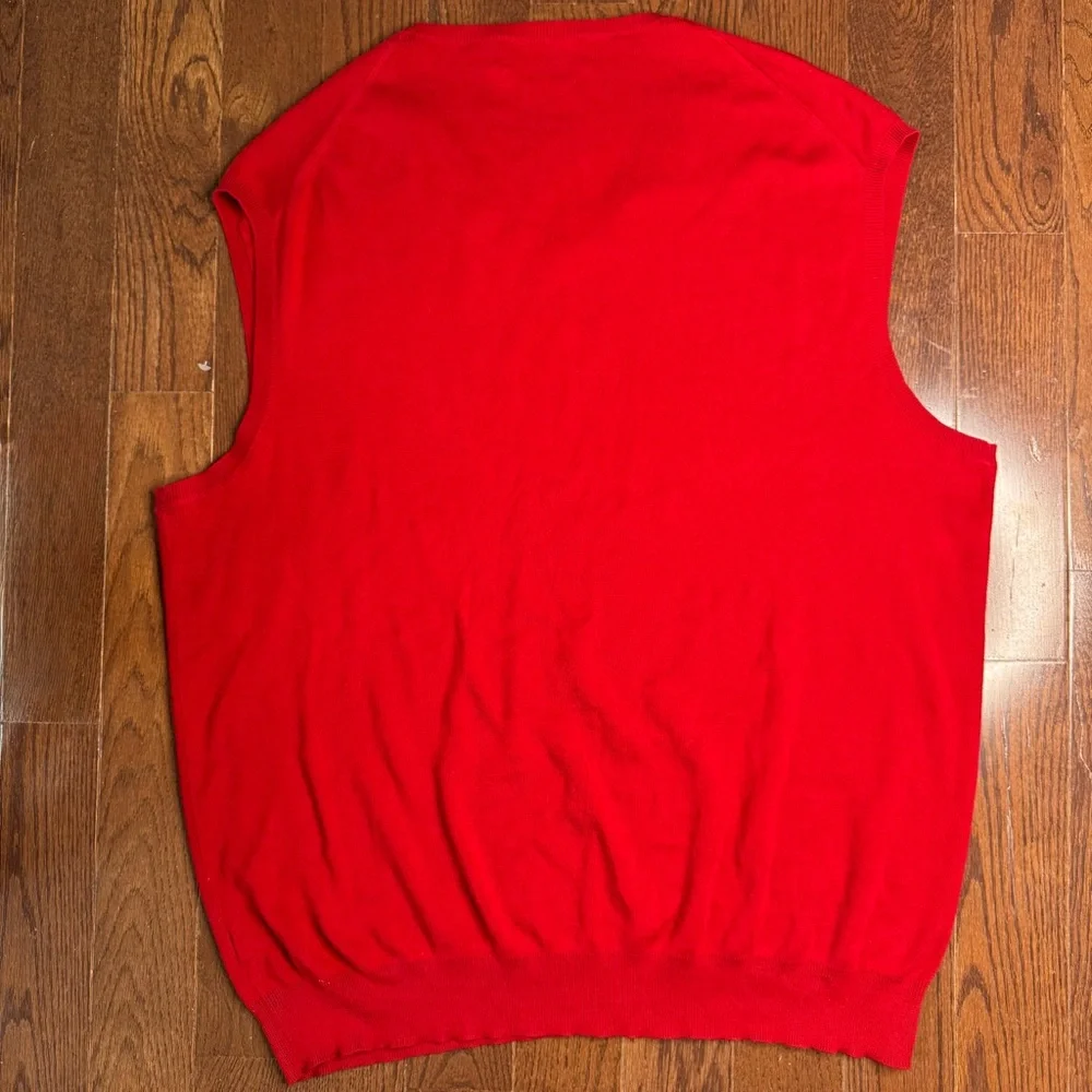 Vtg 80s Polo Ralph Lauren Men's Cotton Sweater Vest XLT Christmas Red Holiday
